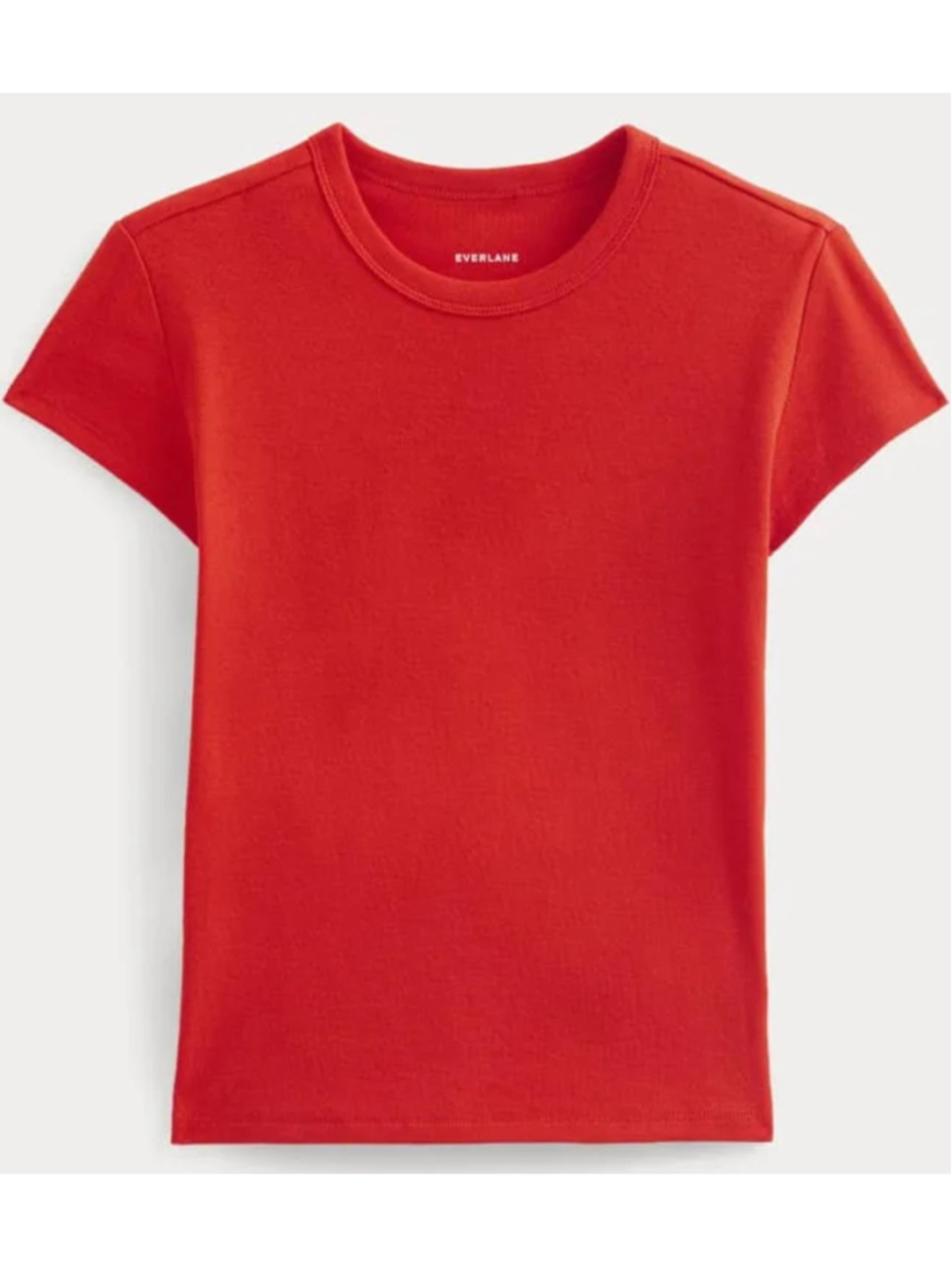 Everlane Red Retrosoft Cotton Crew Fitted Ribbed Organic Cotton T Shirt Size XS